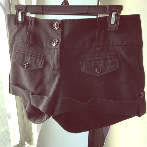 Cuffed Black Suit Shorts - Picture 1 of 6